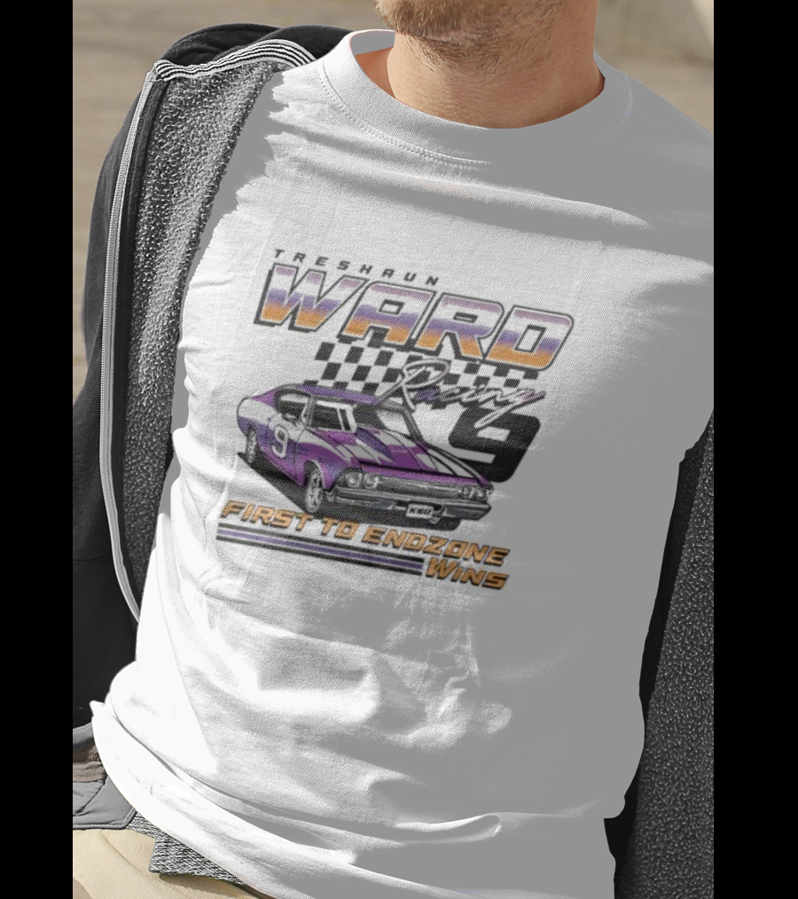 Ward First To Endzone Wins Racing Car T-Shirt