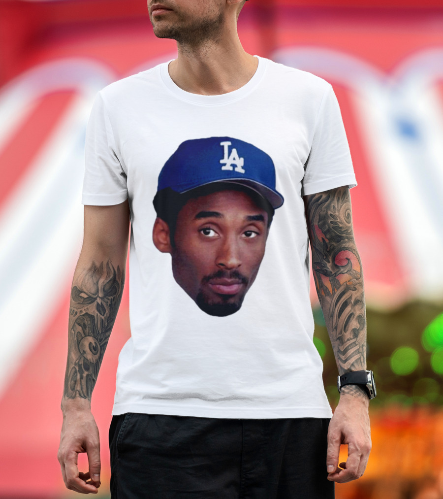 Kobe Bryant in LA Dodgers Hat T-Shirt