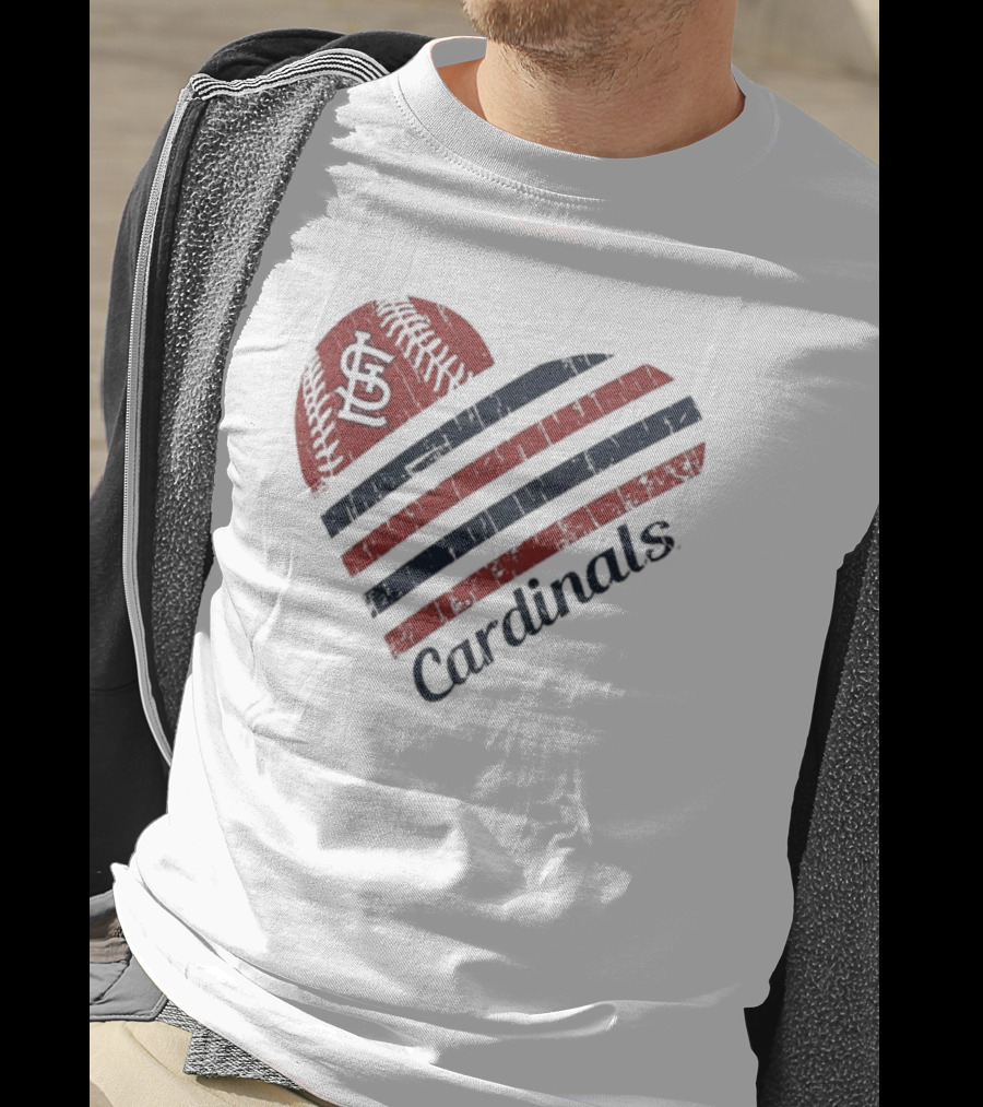 St. Louis Cardinals Heart Baseball Design G-III 4Her By Carl Banks White T-Shirt