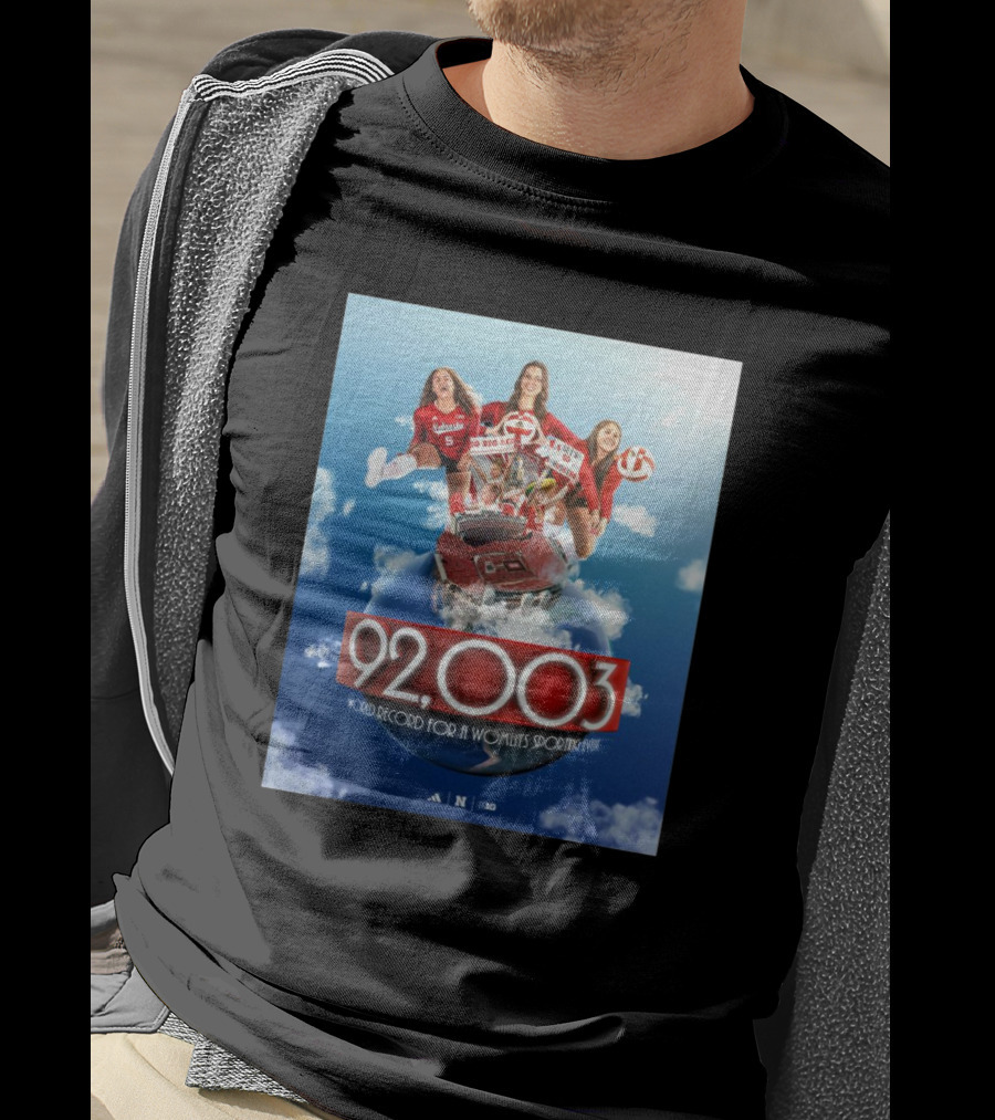 Nebraska Cornhuskers Women's Volleyball 92003 World Record For A Women's Sporting Event T-Shirt