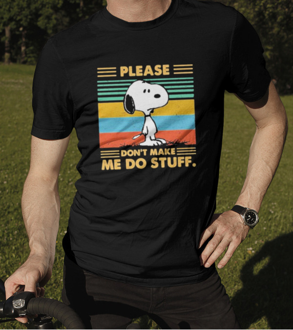 Snoopy Please Don’t Make Me Do Stuff Vintage Retro Colors T-Shirt