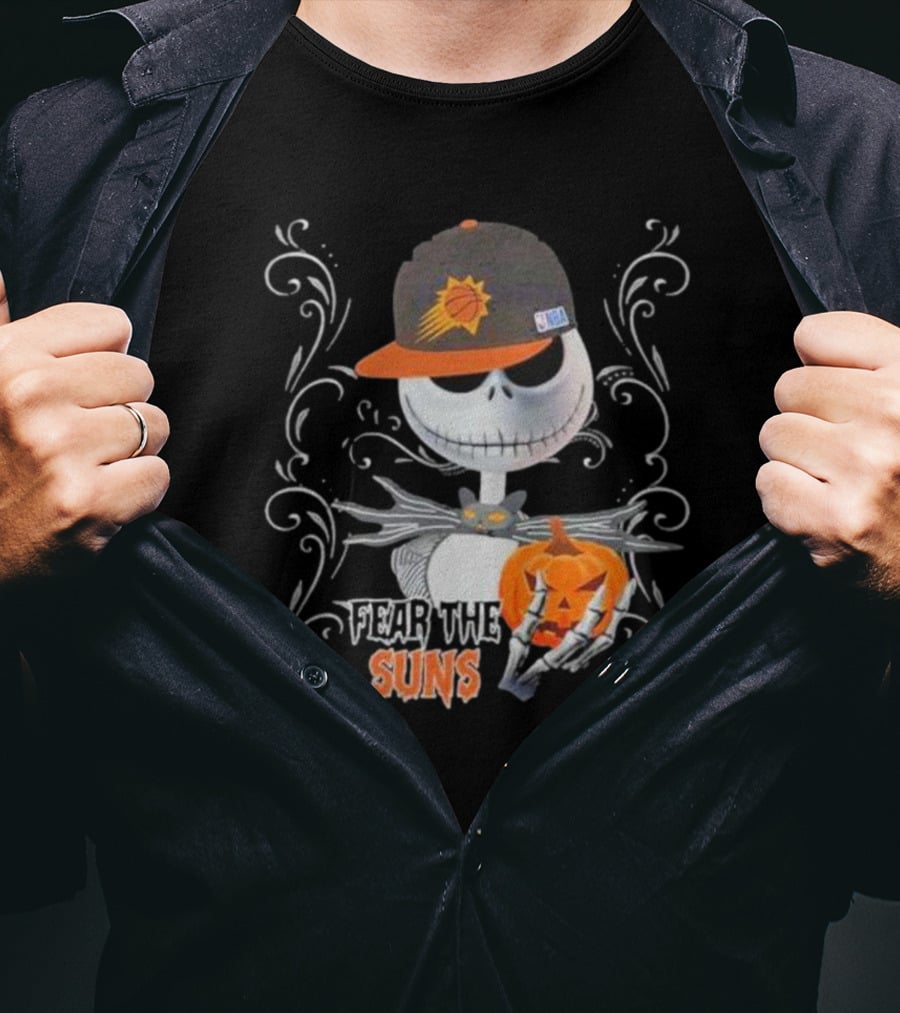 Jack Skellington Fear The Phoenix Suns Pumpkin Halloween T-Shirt