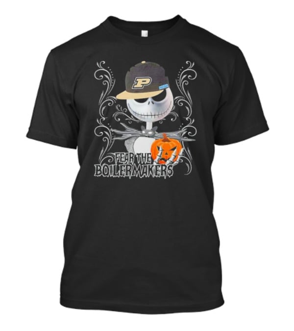 Jack Skellington Fear The Purdue Boilermakers Halloween Pumpkin T-Shirt