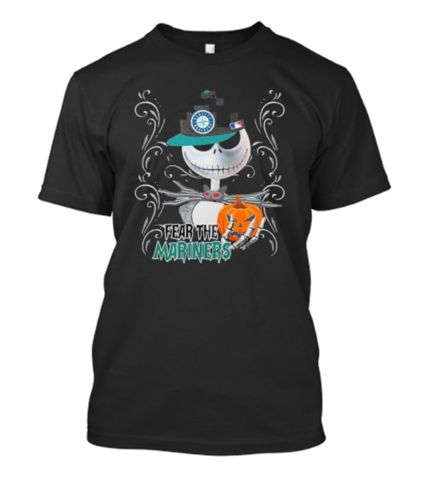 Jack Skellington Seattle Mariners Halloween Pumpkin Fear The Mariners T-Shirt