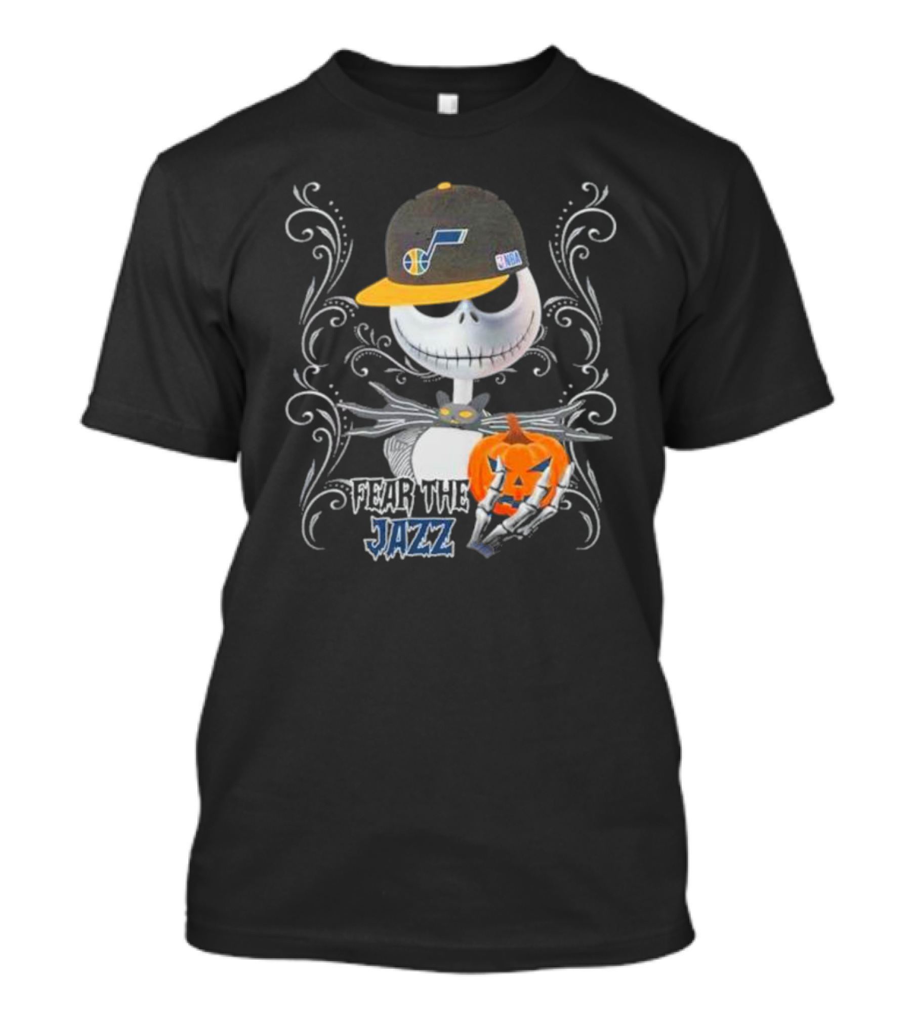 Jack Skellington Fear The Jazz Utah Pumpkin Halloween T-Shirt