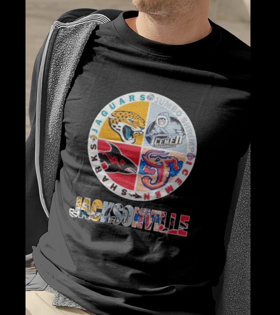 Jacksonville Jaguars Sharks Jumbo Shrimp Icemen T-Shirt