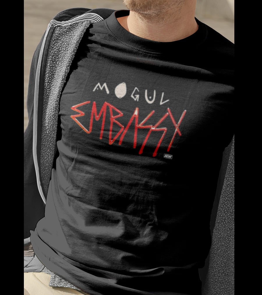 Mogul Embassy AEW Red Graffiti Text T-Shirt