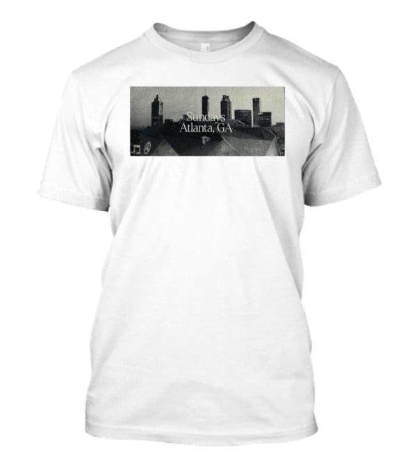 Atlanta Falcons Majestic Threads Sundays Skyline Atlanta GA T-Shirt