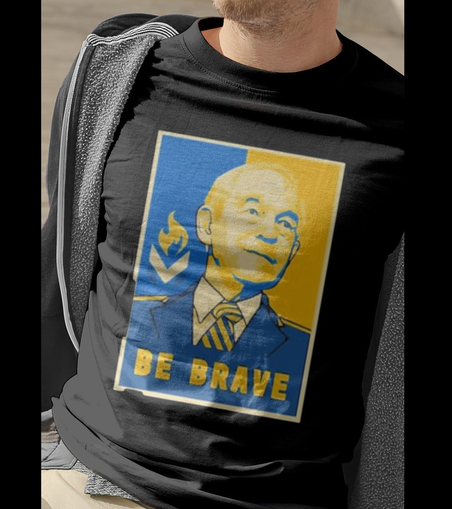 Ron Paul Be Brave Inspirational Blue And Yellow T-Shirt