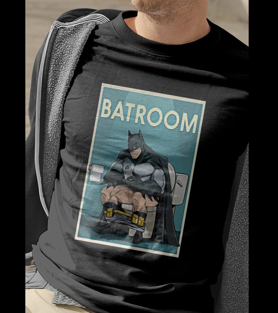 Batman Toilet Batroom Comic Panel T-Shirt