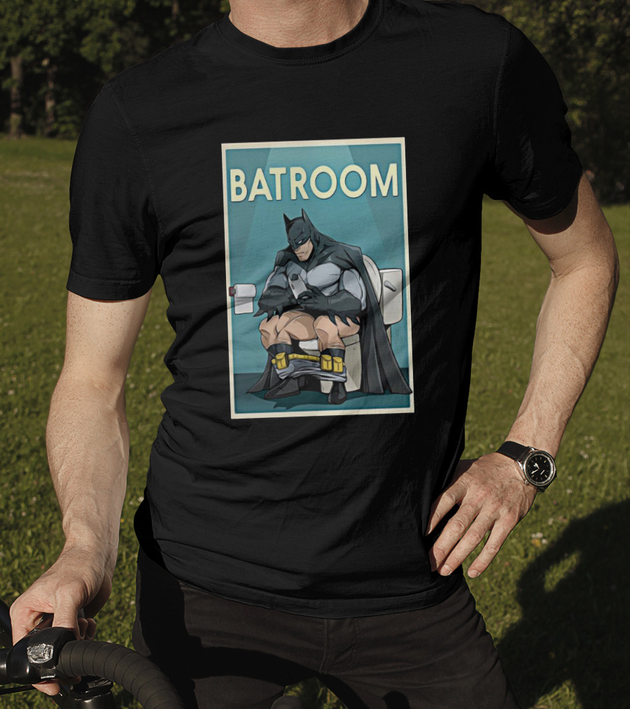 Batman Toilet Batroom Comic Panel T-Shirt