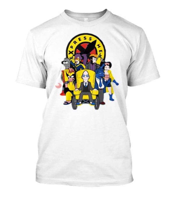 Express Men Futurama Meets X-Men Crossover Ensemble T-Shirt