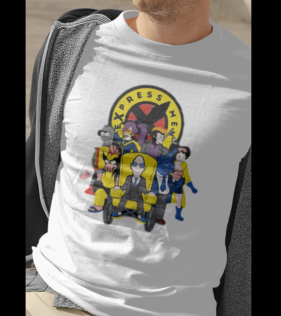 Express Men Futurama Meets X-Men Crossover Ensemble T-Shirt