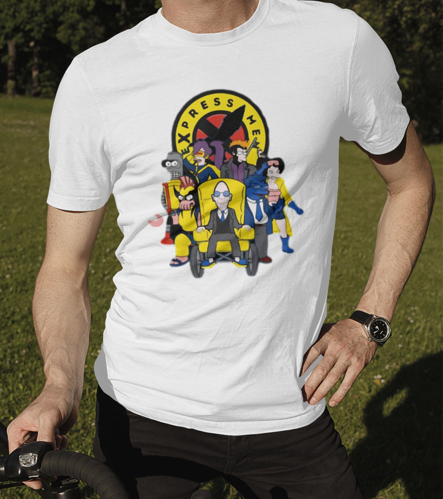 Express Men Futurama Meets X-Men Crossover Ensemble T-Shirt