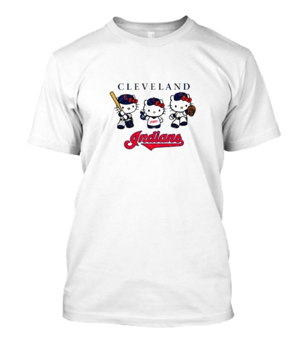Hello Kitty Cleveland Indians Baseball Team Fans T-Shirt