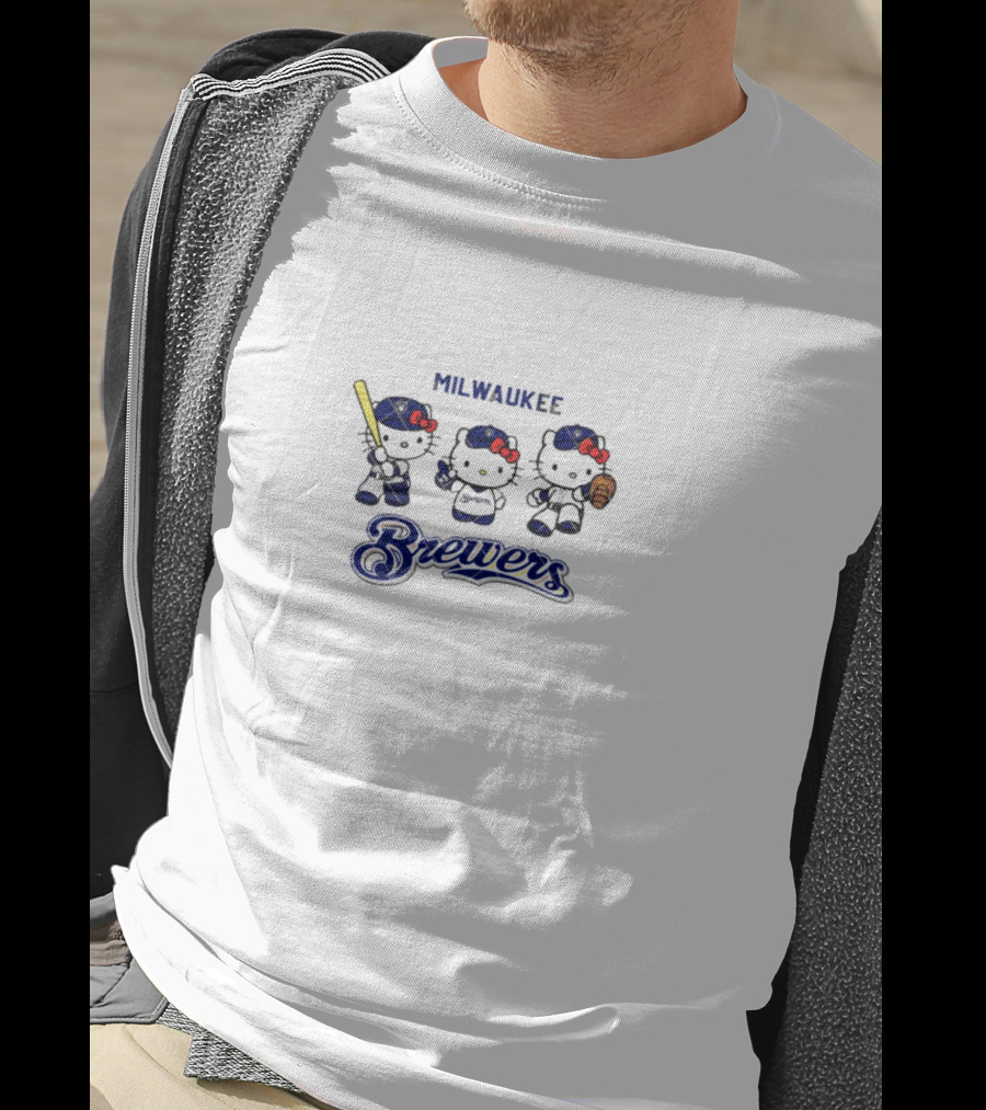 Milwaukee Brewers Hello Kitty Baseball Team T-Shirt