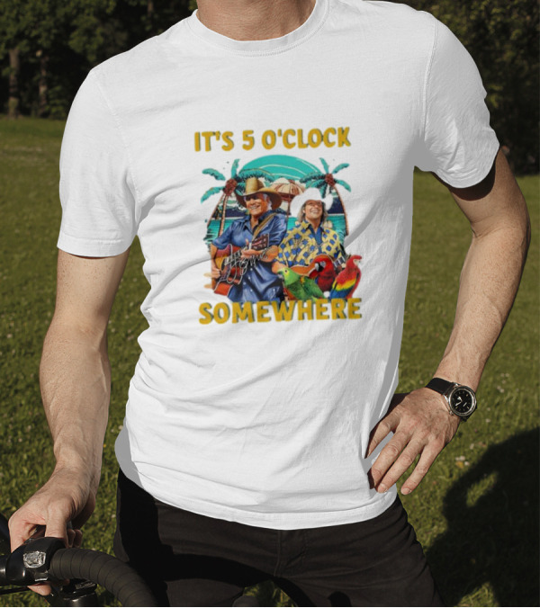 It's 5 O'Clock Somewhere Jimmy Buffett Paradise Scene T-Shirt