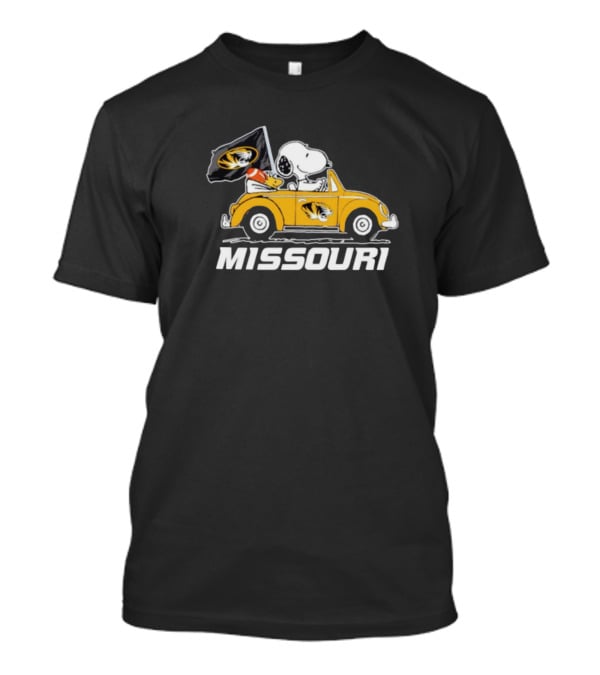 Missouri Tigers Snoopy Woodstock Driving Car T-Shirt