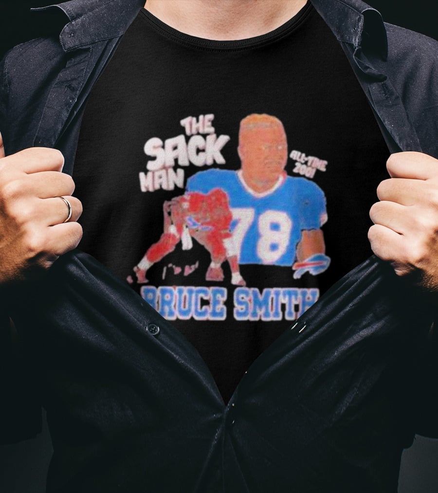 Bruce Smith The Sack Man 78 Buffalo Bills All-Time 200 T-Shirt