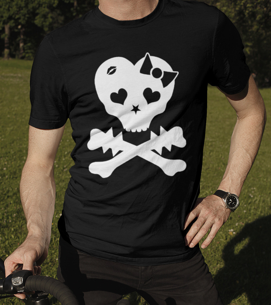 Punx N Kisses Twilight Skull Heart Bow Crossbones T-Shirt