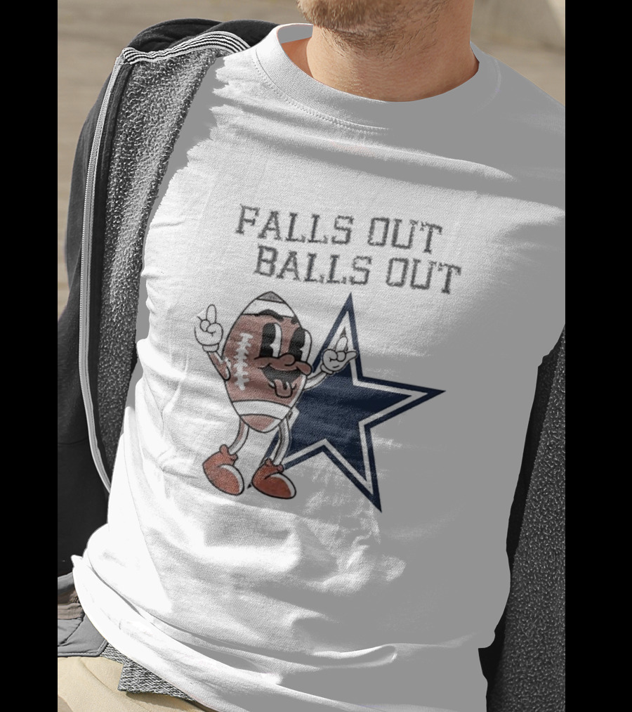 Falls Out Balls Out Football Star T-Shirt