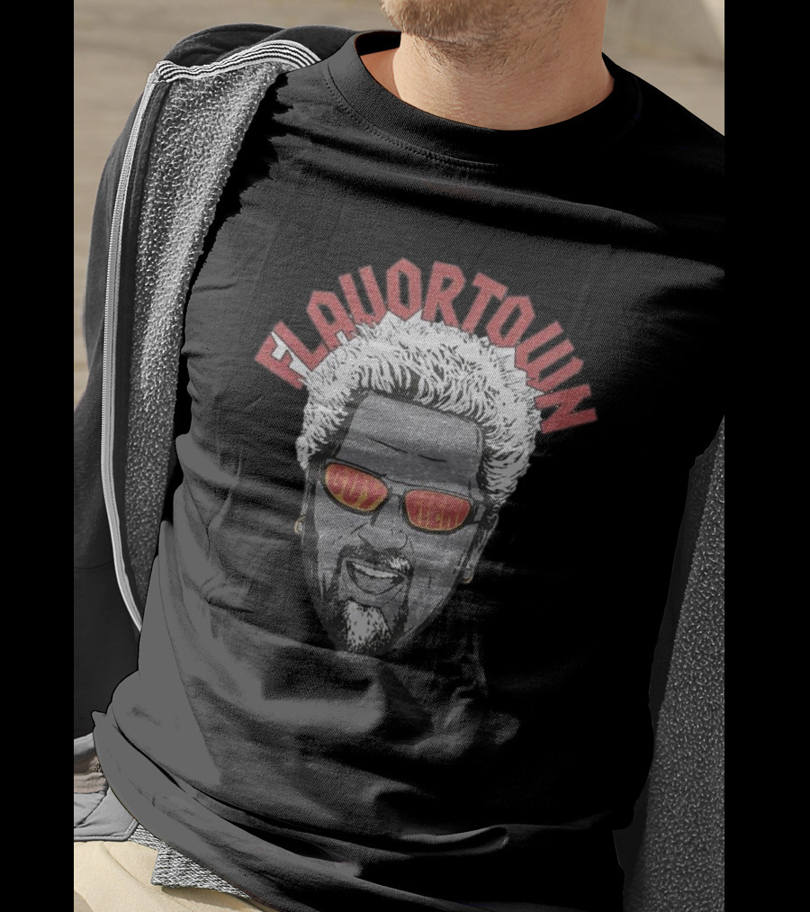 Flavortown Guy Fieri Head With Sunglasses And Spiky Hair T-Shirt