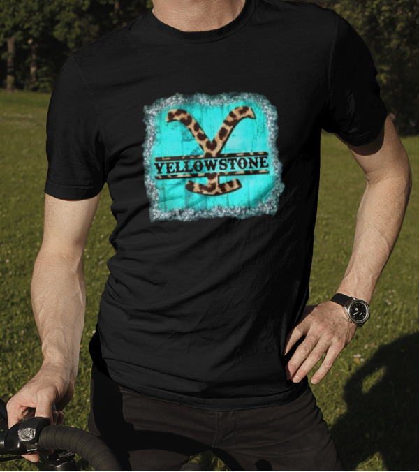 Yellowstone Turquoise Leopard Print T-Shirt