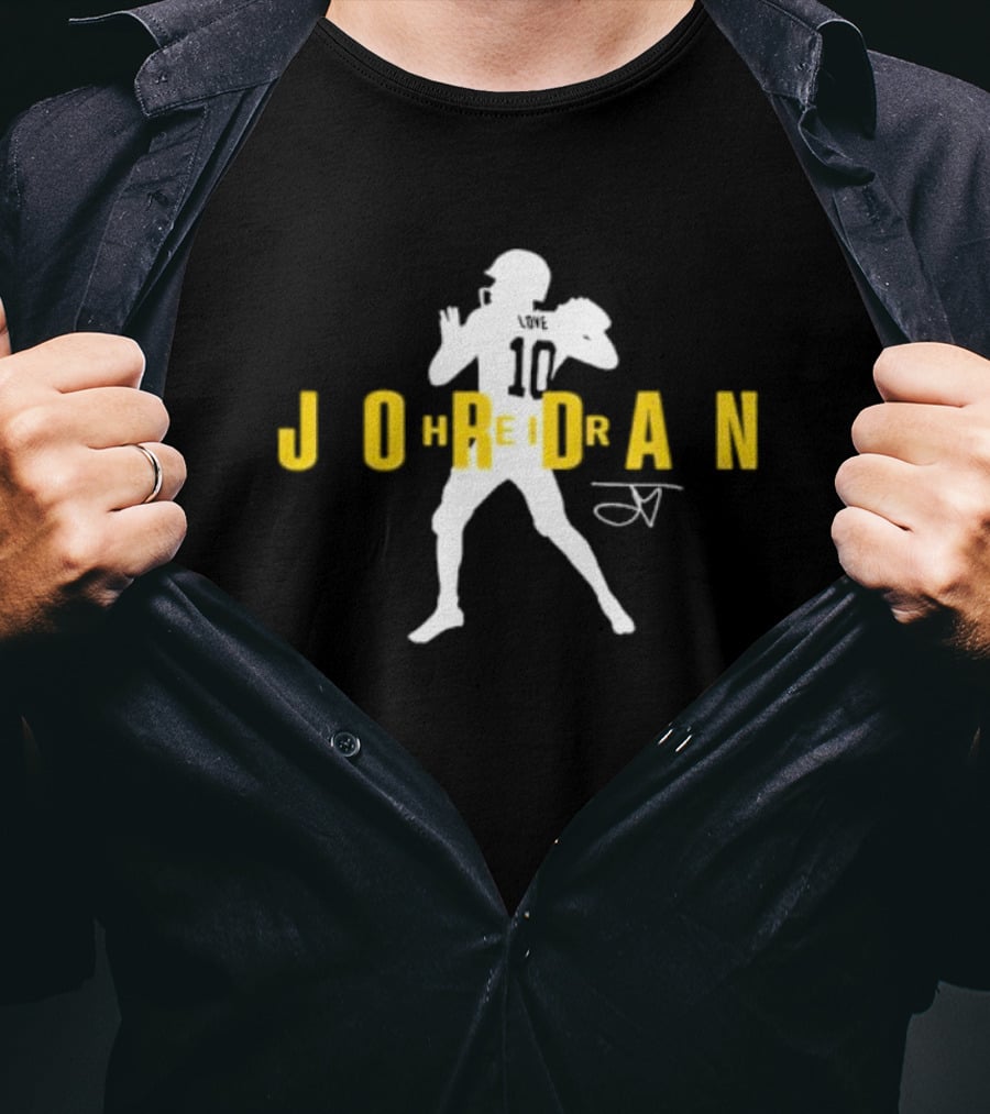 Heir Jordan Love Quarterback Silhouette Signature T-Shirt