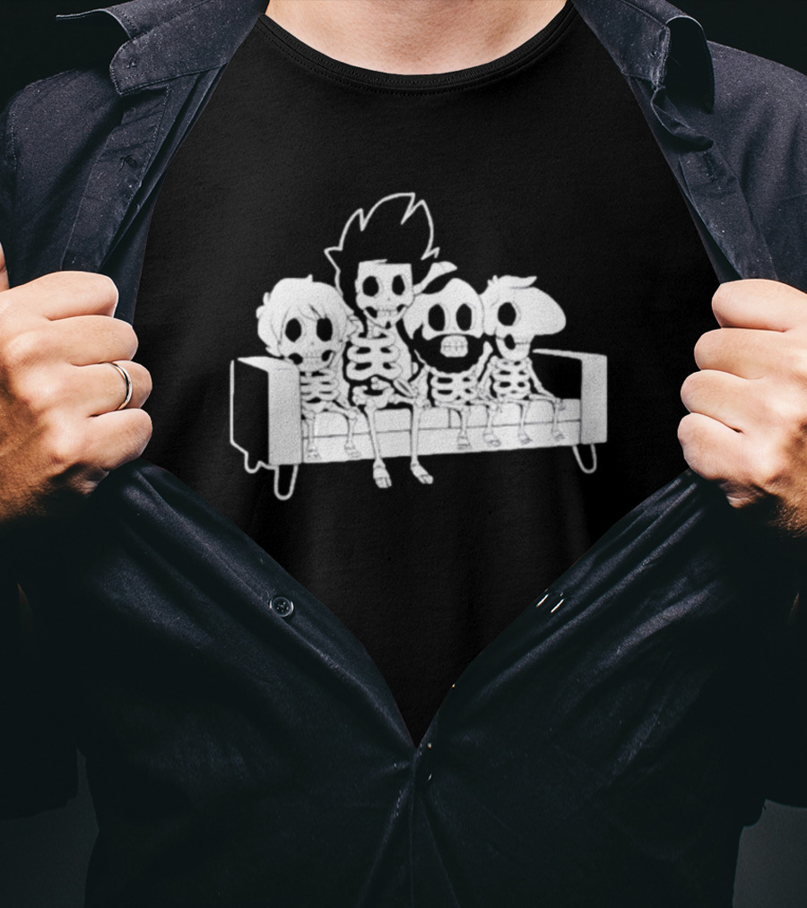 Oneyplays Boney Plays Couch Boys Skeleton Friends T-Shirt