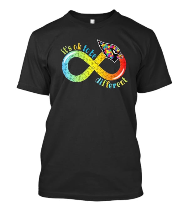 Arizona Cardinals Autism Awareness Infinity Symbol It’s Ok To Be Different T-Shirt