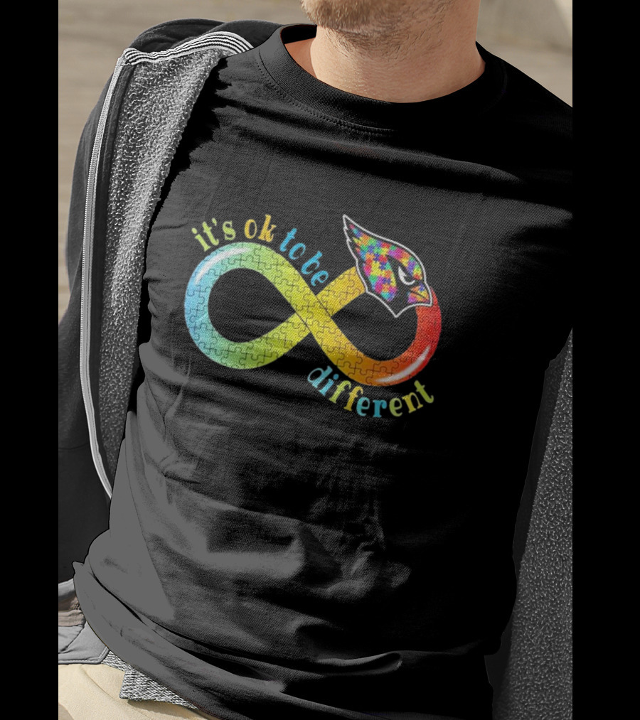 Arizona Cardinals Autism Awareness Infinity Symbol It’s Ok To Be Different T-Shirt