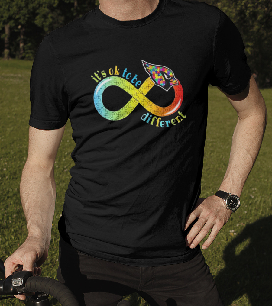 Arizona Cardinals Autism Awareness Infinity Symbol It’s Ok To Be Different T-Shirt