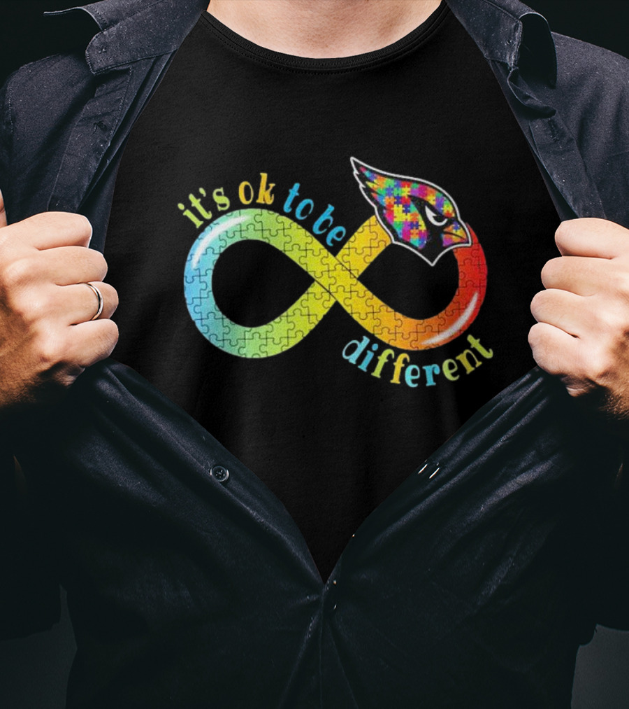 Arizona Cardinals Autism Awareness Infinity Symbol It’s Ok To Be Different T-Shirt