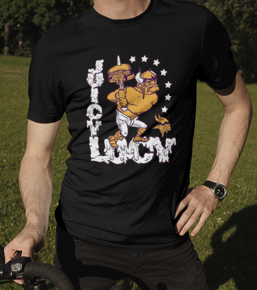 Juicy Lucy Gold Minnesota Vikings X Guy Fieri’s Flavortown Tri-Blend Homage NFL T-Shirt
