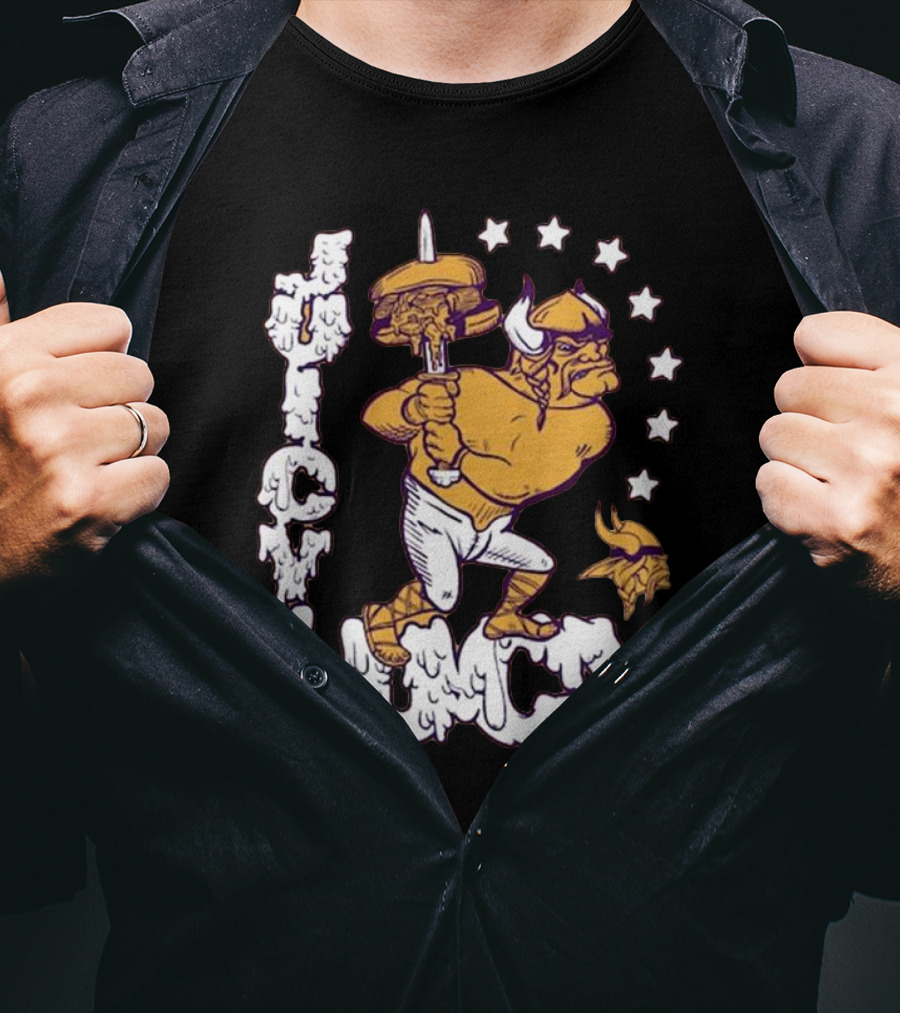 Juicy Lucy Gold Minnesota Vikings X Guy Fieri’s Flavortown Tri-Blend Homage NFL T-Shirt