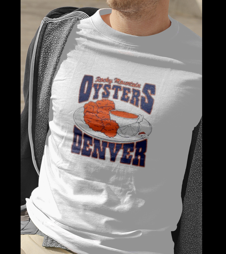 Rocky Mountain Oysters Denver Broncos NFL X Guy Fieri Flavortown Homage Gray Tri-Blend T-Shirt