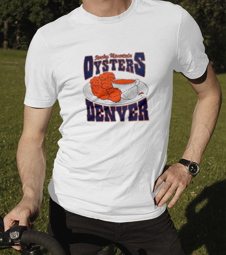 Rocky Mountain Oysters Denver Broncos NFL X Guy Fieri Flavortown Homage Gray Tri-Blend T-Shirt
