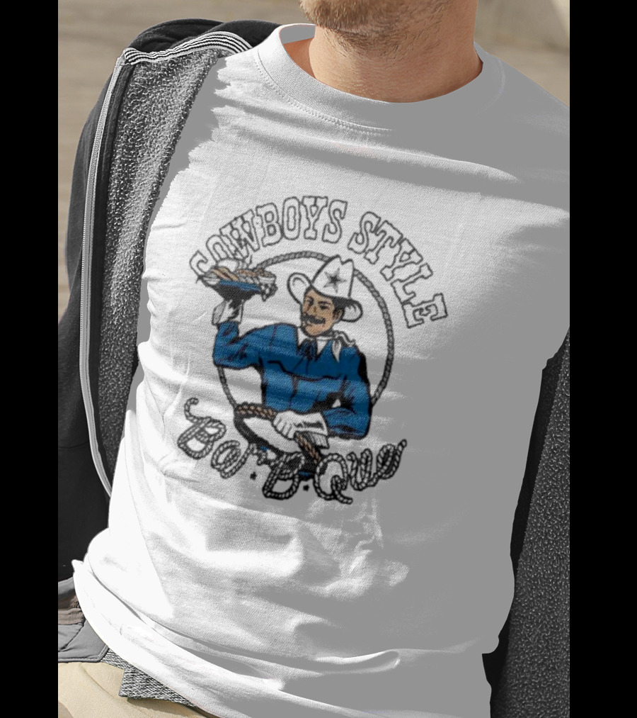 Cowboys Style Bar-B-Que Homage Royal Dallas Cowboys NFL X Guy Fieri’s Flavortown Tri-Blend T-Shirt