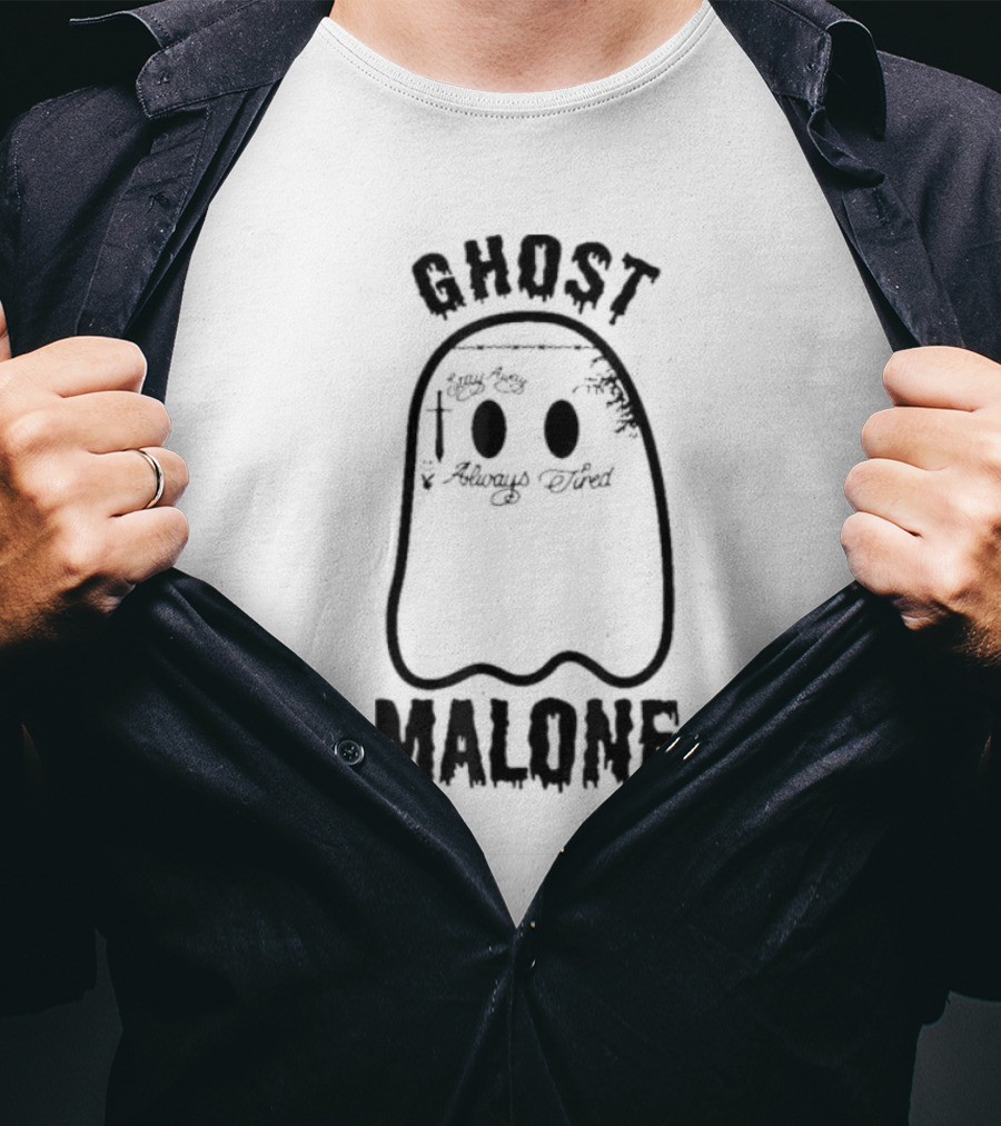 Ghost Malone Halloween Spooky Season Cute Fall Ghost T-Shirt