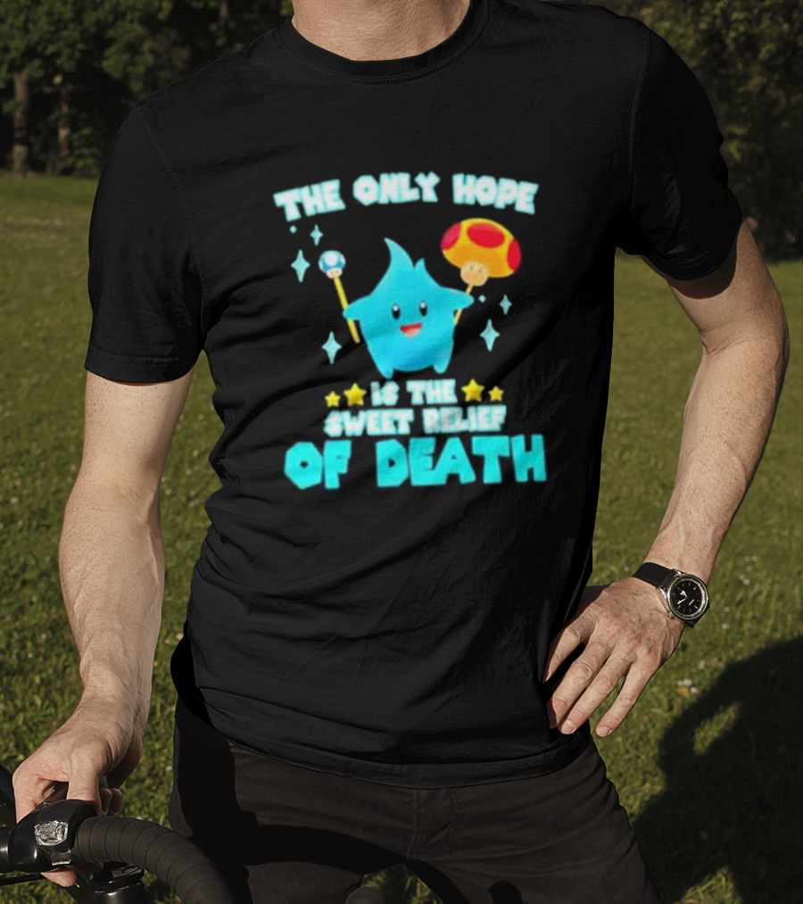 Lumalee Blue The Only Hope Is The Sweet Relief Of Death Starry Wand Mushroom T-Shirt