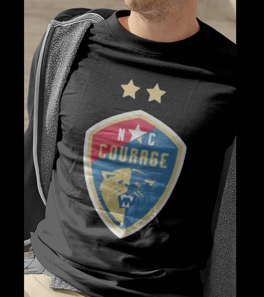 NC Courage Logo Two Stars T-Shirt