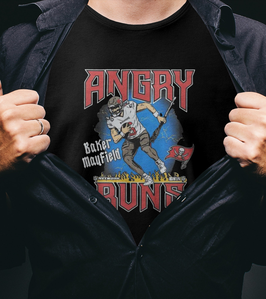 Angry Runs Baker Mayfield Tampa Bay Buccaneers NFL Network T-Shirt