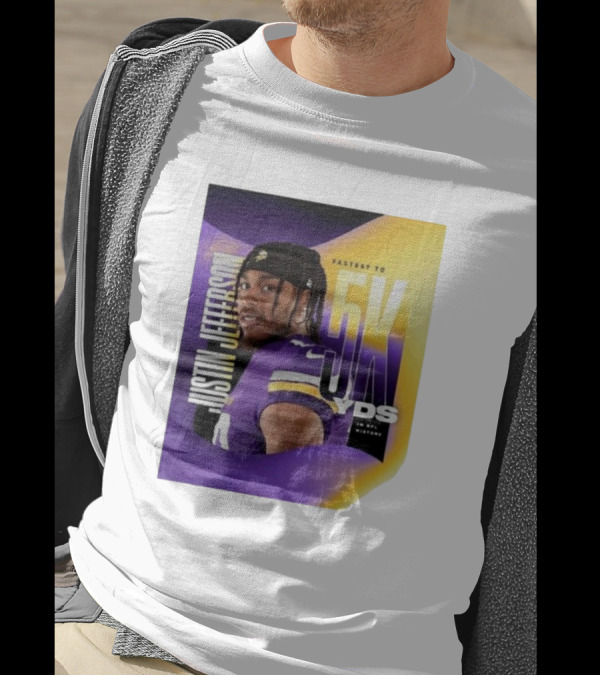 JUSTIN JEFFERSON FASTEST TO 5K YDS IN NFL HISTORY T-Shirt