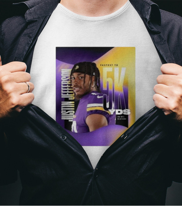 JUSTIN JEFFERSON FASTEST TO 5K YDS IN NFL HISTORY T-Shirt
