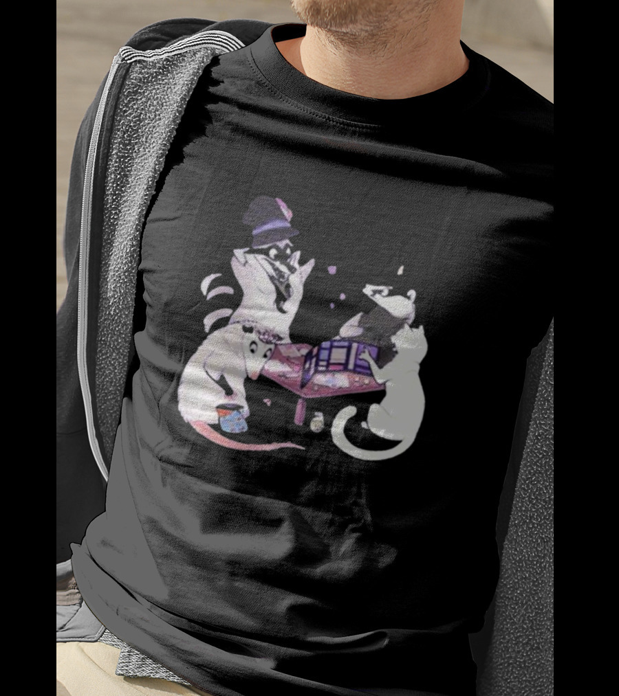 Game Night Raccoon Mouse Cat Tabletop Adventure T-Shirt