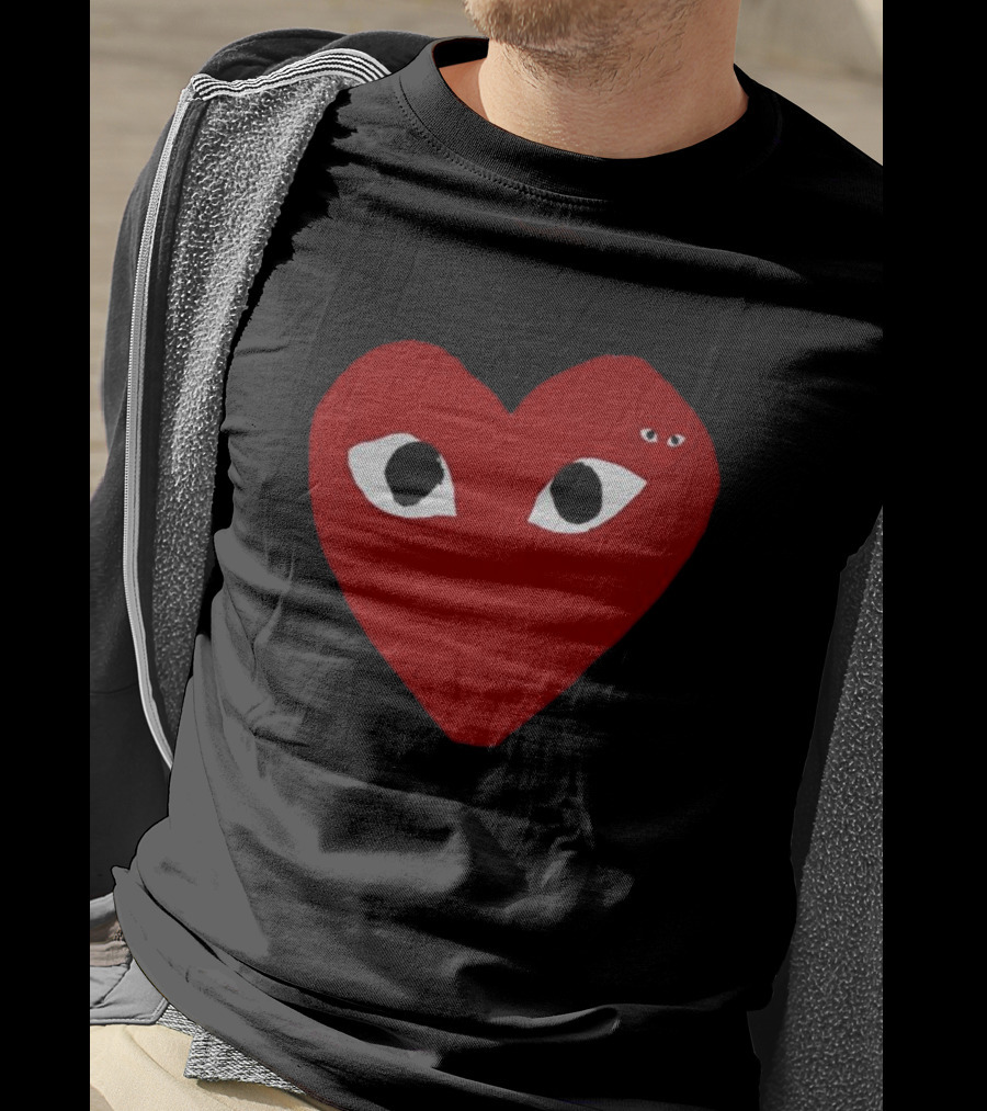 Cdg Comme Des Garcons Play Red Heart Emblem With Eyes T-Shirt