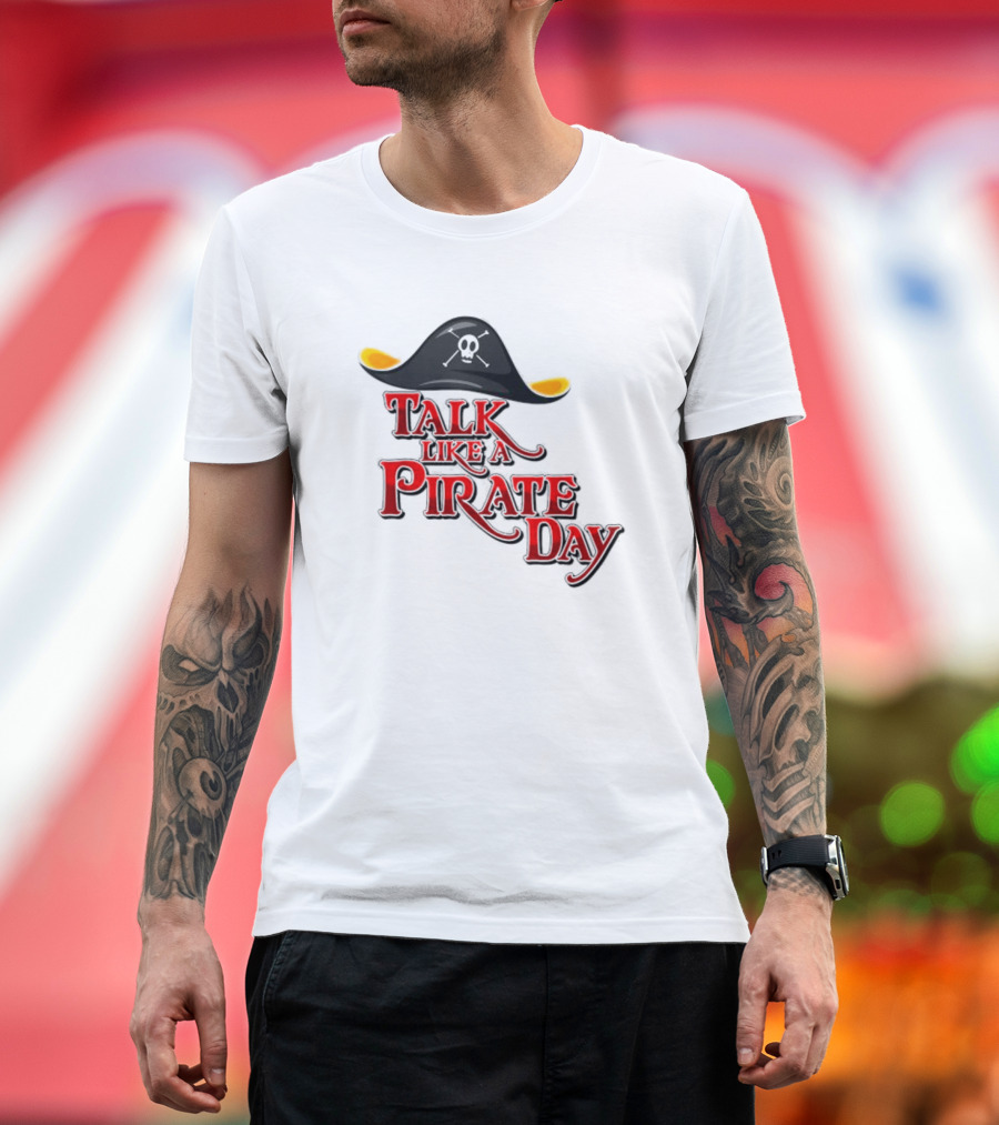 Talk Like A Pirate Day Skull Hat Costume International Pirate Day T-Shirt
