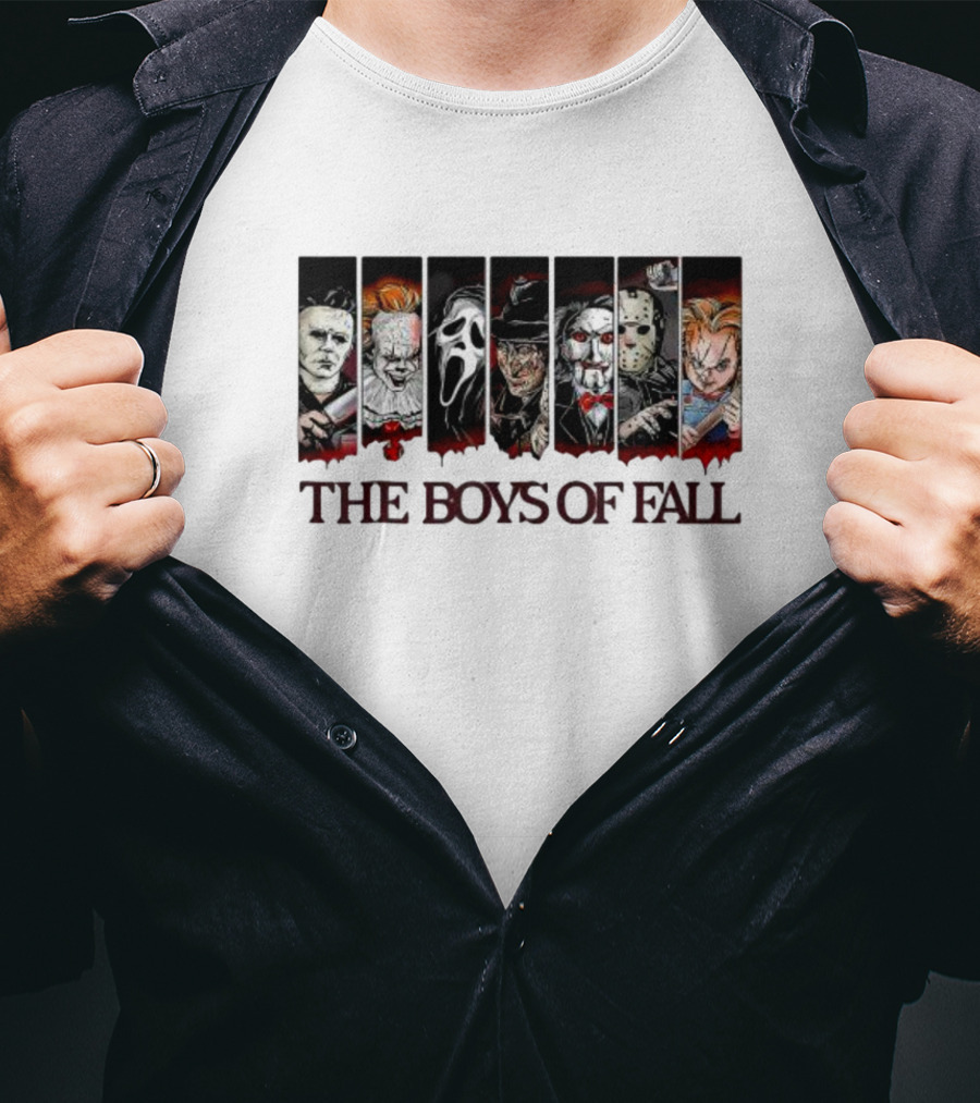 The Boys Of Fall Horror Icons Vintage Halloween Scary Movie Autumn T-Shirt
