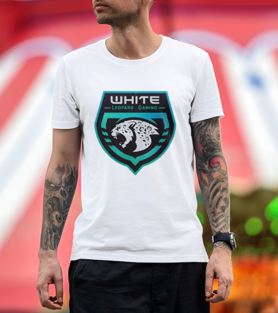 Soardogg Apparel White Leopard Gaming Emblem T-Shirt