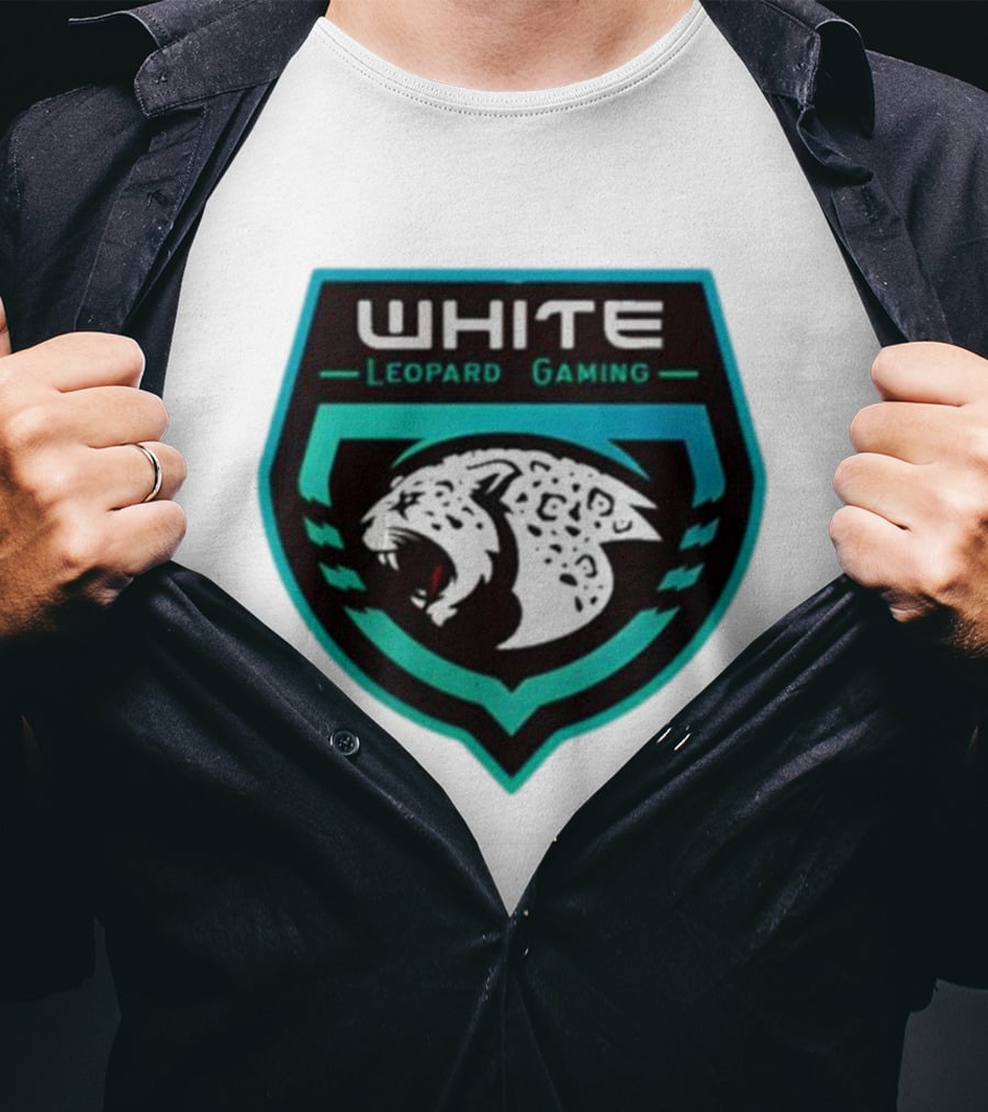 Soardogg Apparel White Leopard Gaming Emblem T-Shirt